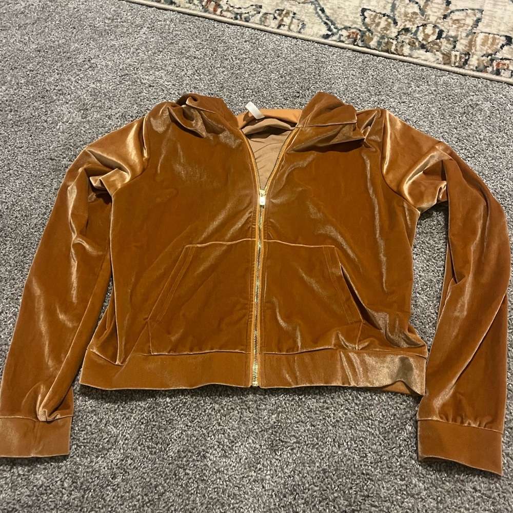 Fabletics Copper Velvet Zip-Up Jacket